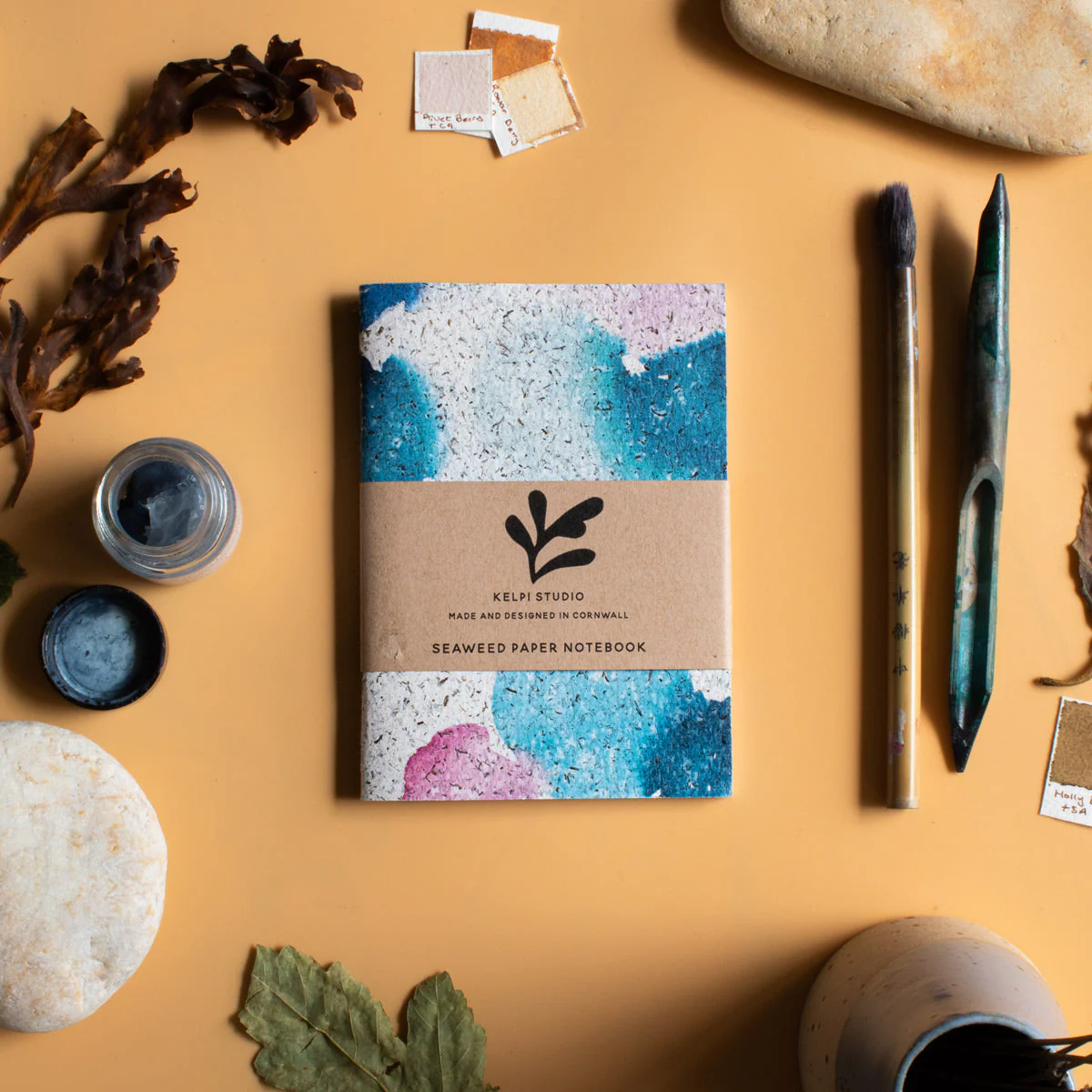 Lined Seaweed Paper A6 Notebook - Abstract Sea