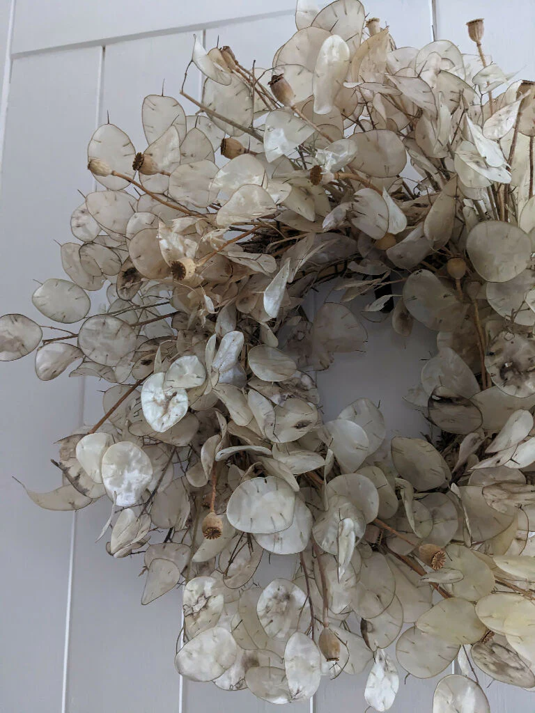 Lunaria Wreath with a Hint of Wild Poppies - Image 2