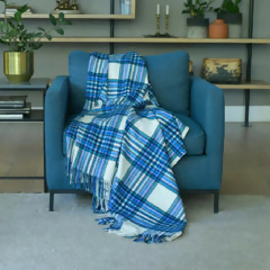 Lusso Montreal Throw in Navy Aqua - Image 3