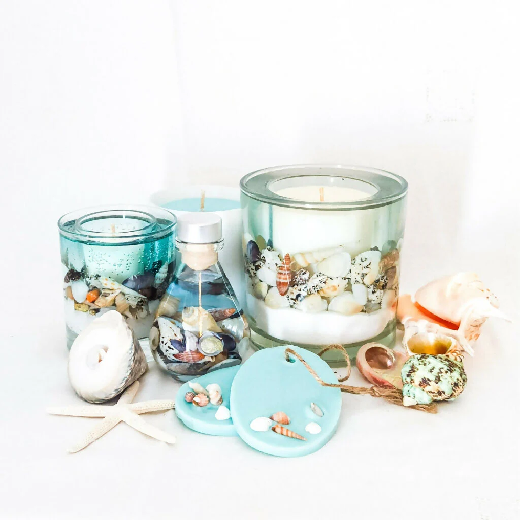 LUXURY BLUE SEA OCEAN REFILLABLE BOTANICAL SCENTED CANDLE (LARGE) - Image 4