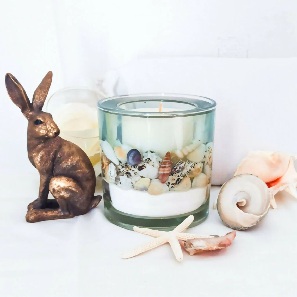 LUXURY BLUE SEA OCEAN REFILLABLE BOTANICAL SCENTED CANDLE (LARGE) - Image 5