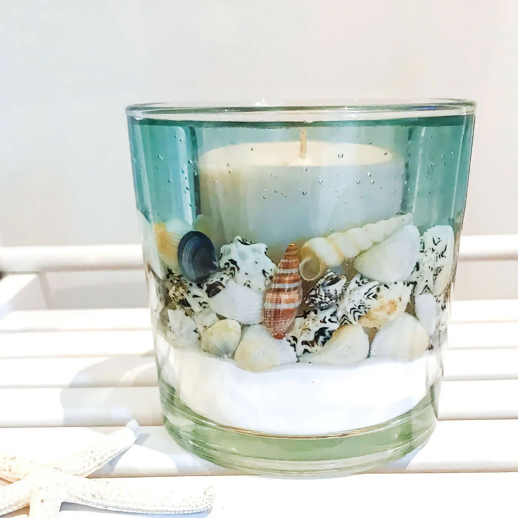 LUXURY BLUE SEA OCEAN REFILLABLE BOTANICAL SCENTED CANDLE (LARGE) - Image 6