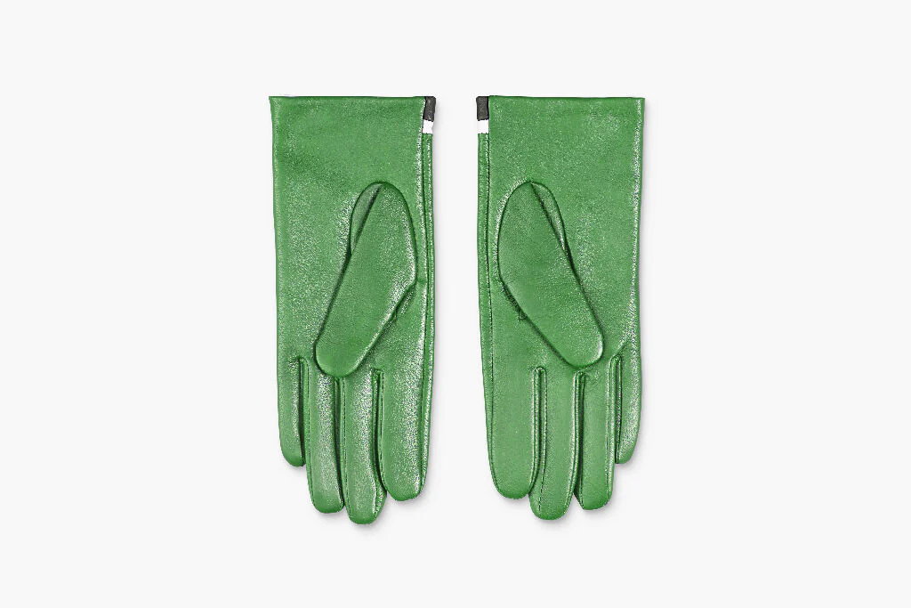 Mabel Sheppard Green Daisy Leather Gloves - Image 4