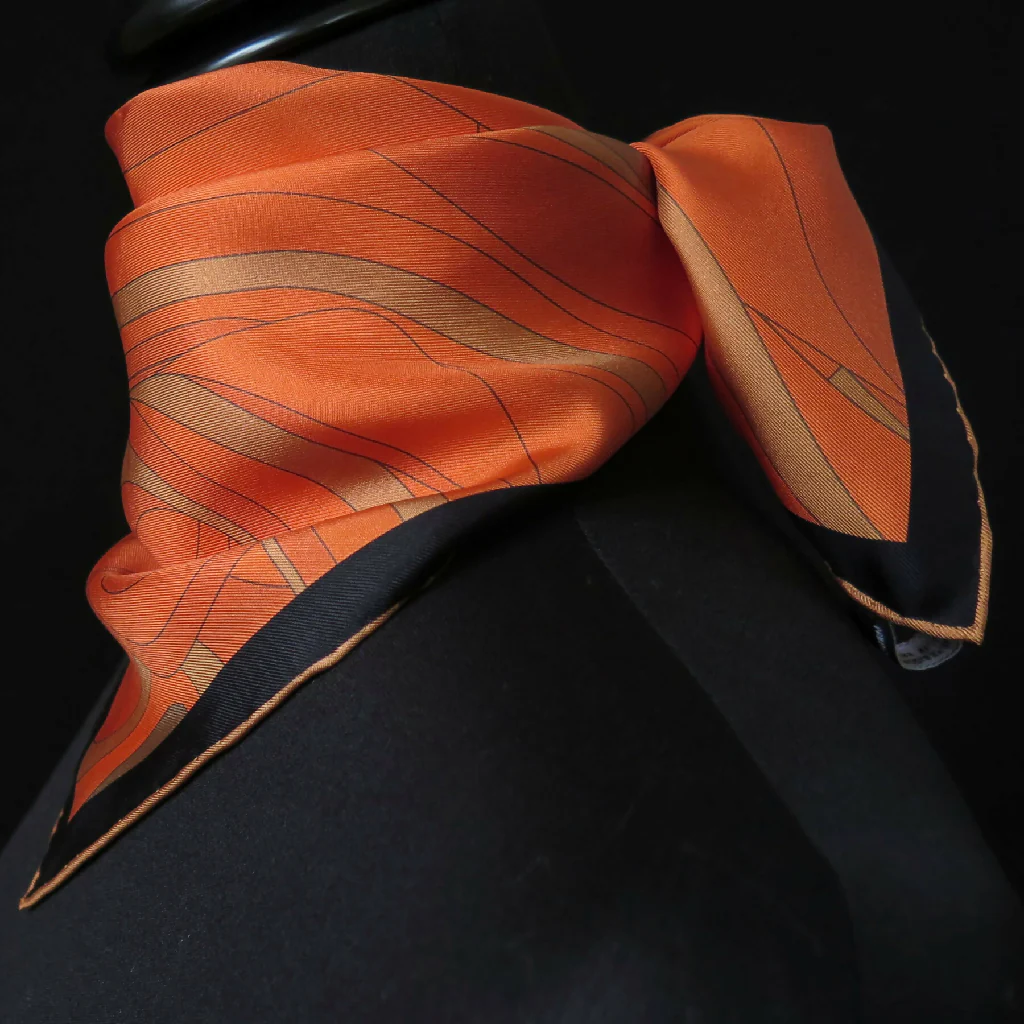 Hand Rolled Silk Scarf | Pure Silk Twill | Magma - Image 7