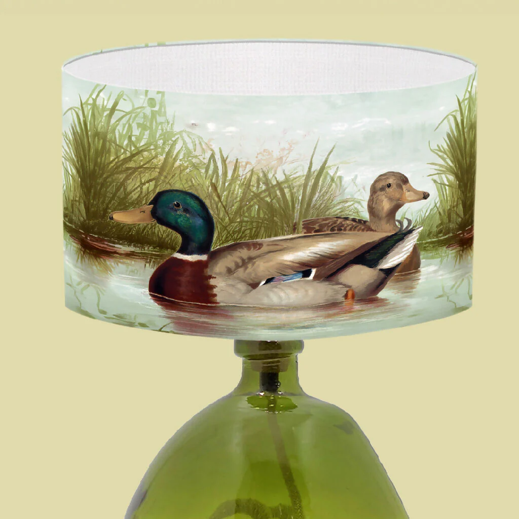 Mallard Duck River Illustration Lampshade - Image 2