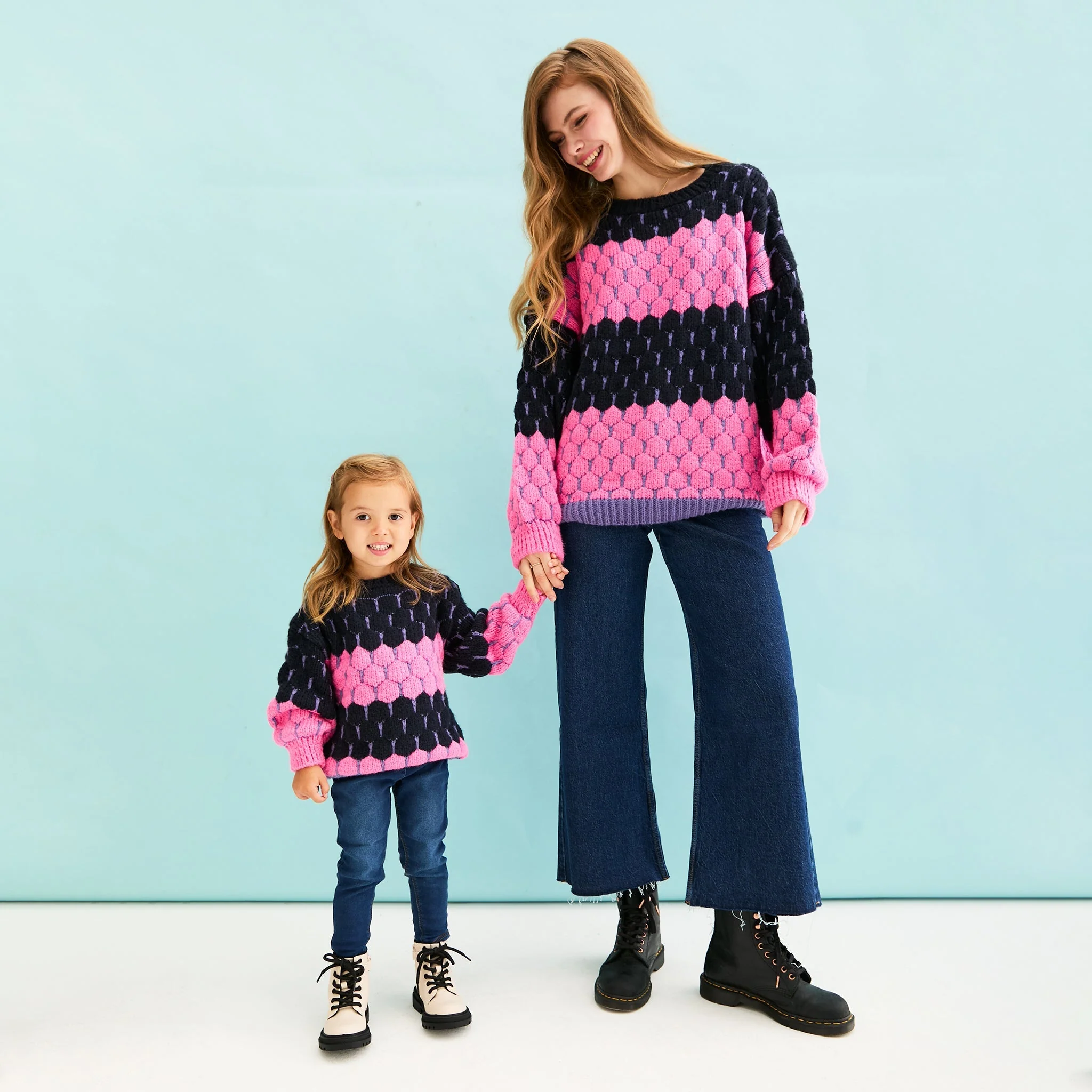 Marissa Mini Me Bubble Stitch Stripe Kids Jumper - Image 12
