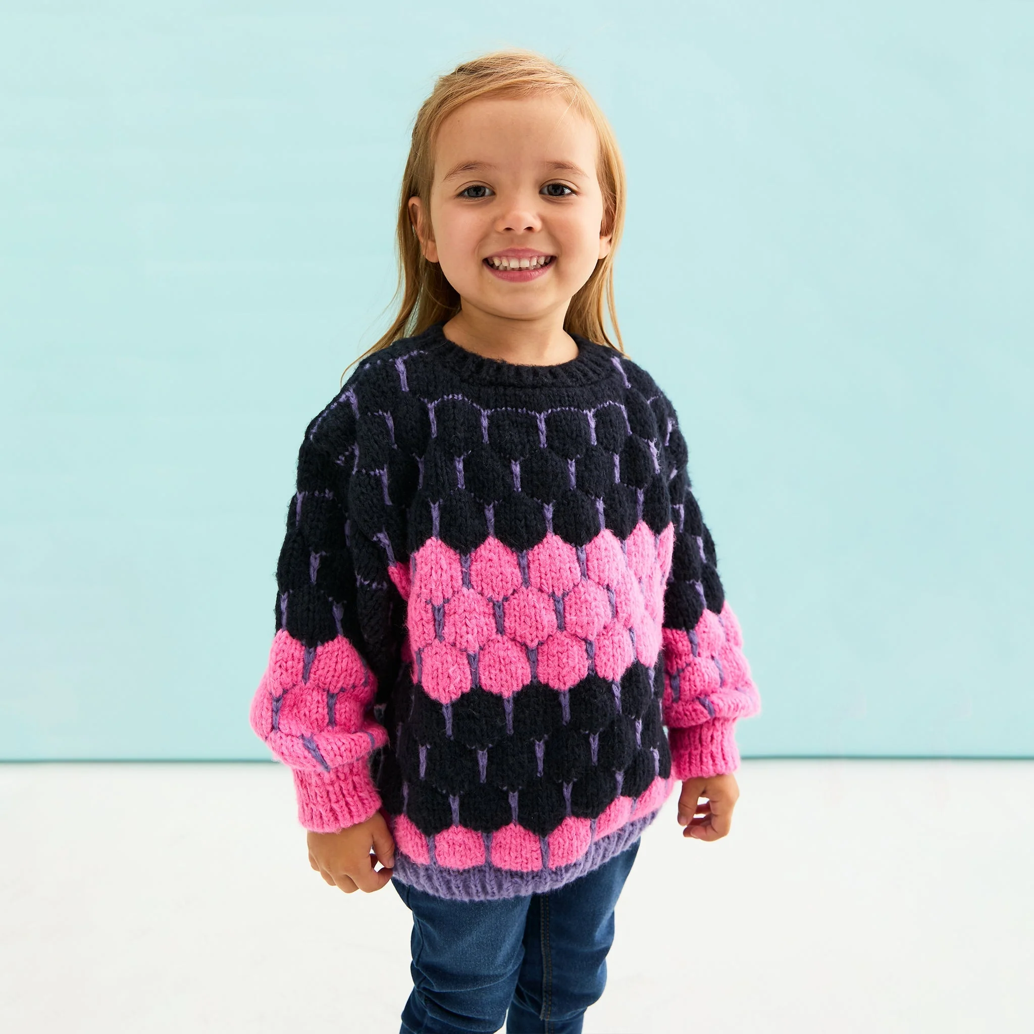 Marissa Mini Me Bubble Stitch Stripe Kids Jumper - Image 4