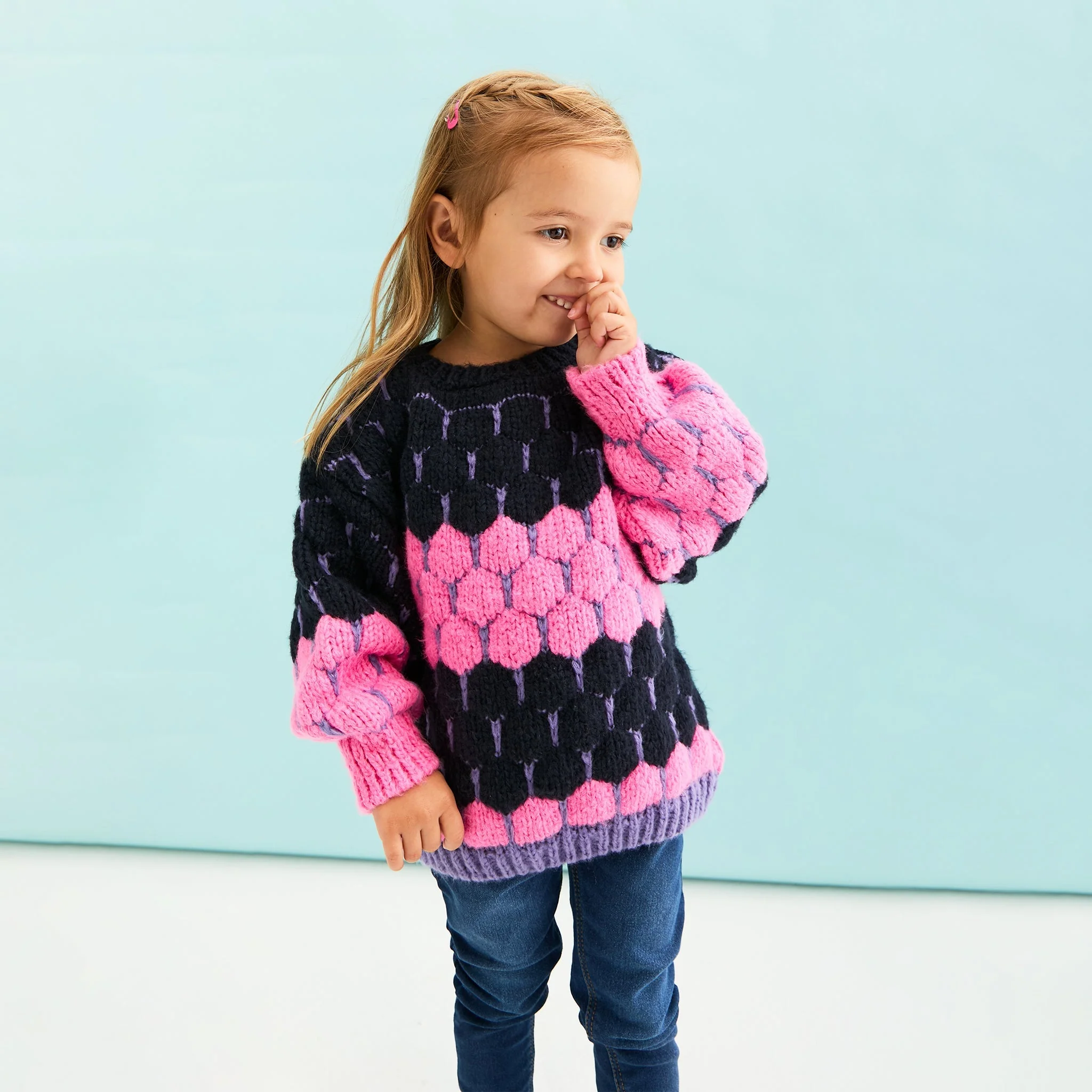 Marissa Mini Me Bubble Stitch Stripe Kids Jumper - Image 5