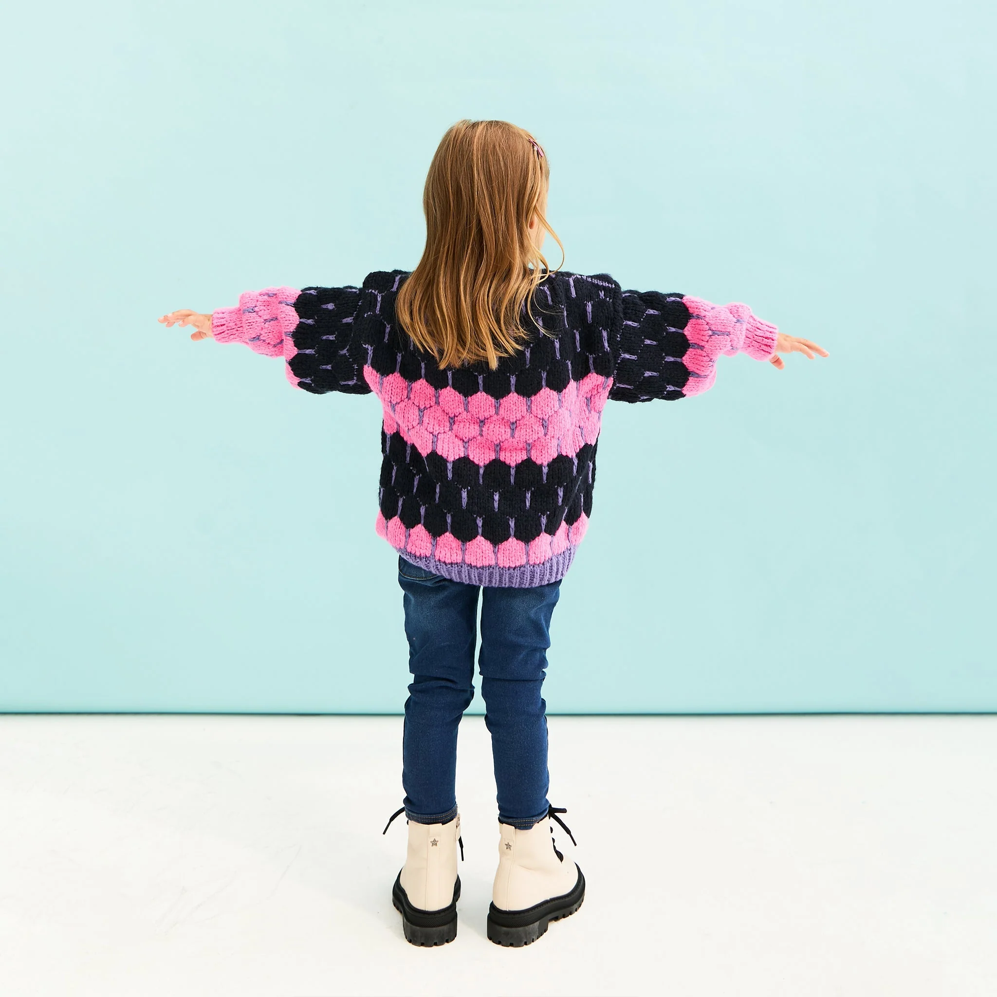 Marissa Mini Me Bubble Stitch Stripe Kids Jumper - Image 7