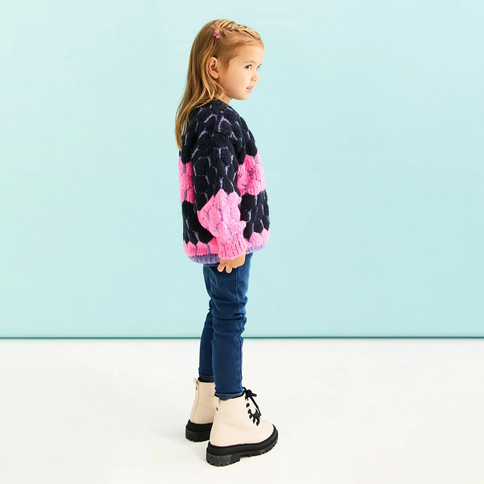 Marissa Mini Me Bubble Stitch Stripe Kids Jumper - Image 8