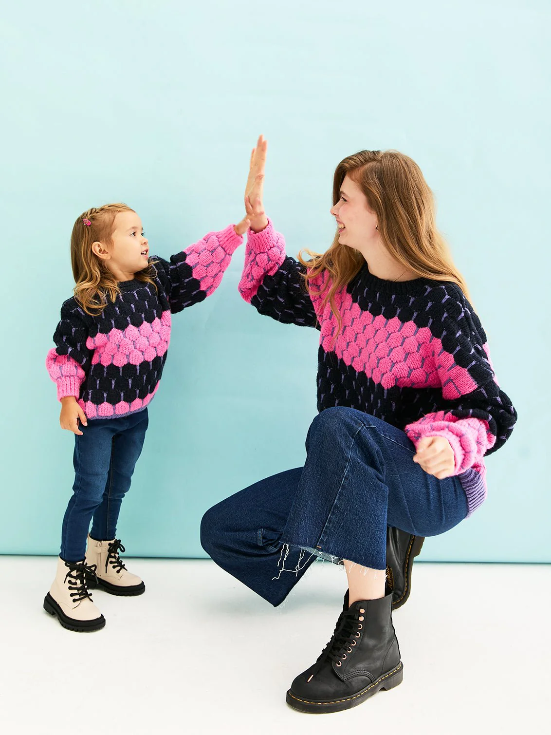 Marissa Mini Me Bubble Stitch Stripe Kids Jumper - Image 9