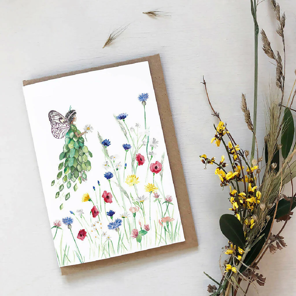 Meadow Flower Fairy Greetings Card