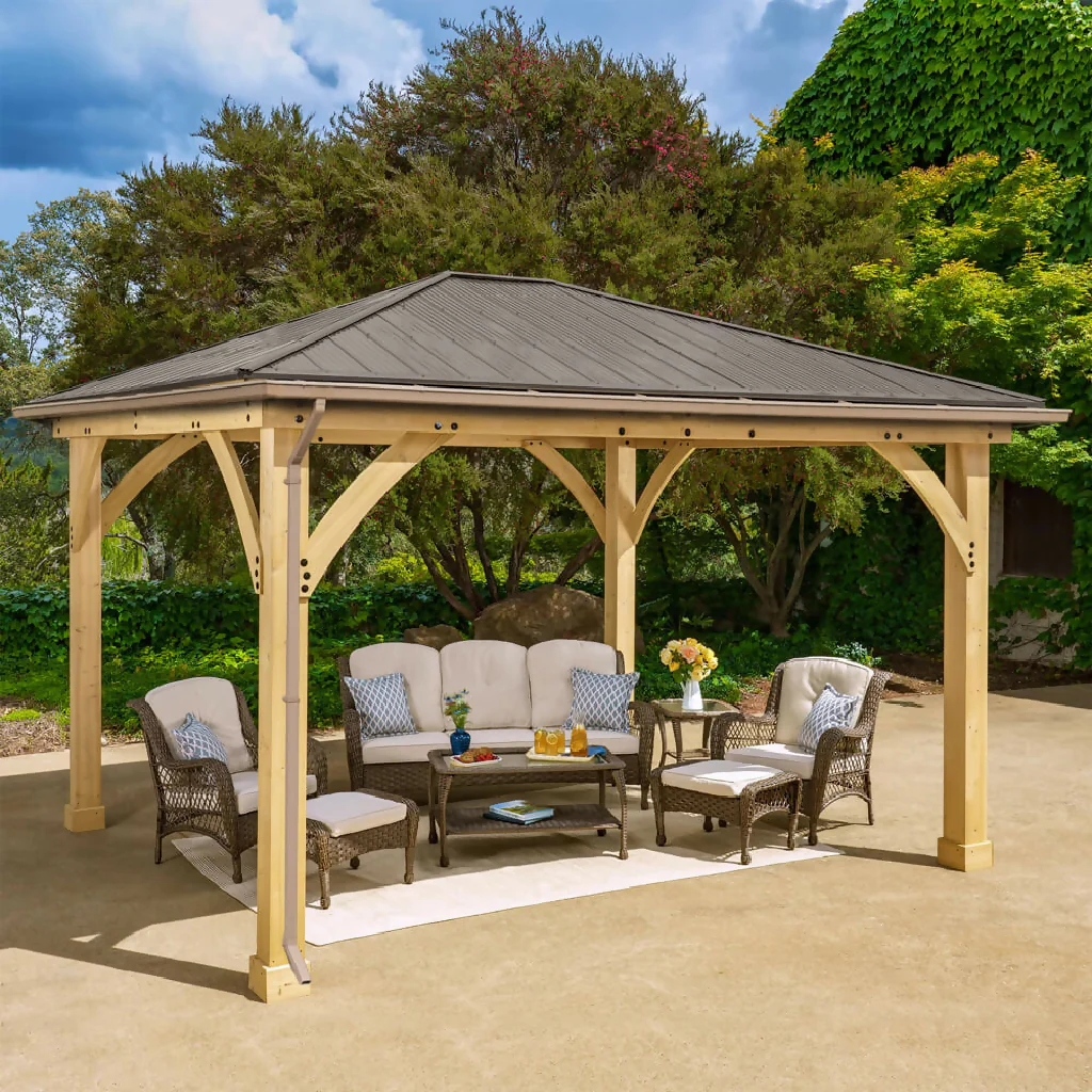 Meridian Gazebo 12ft x 12ft (3.7m x 3.7m) with Rain Guttering - Image 2