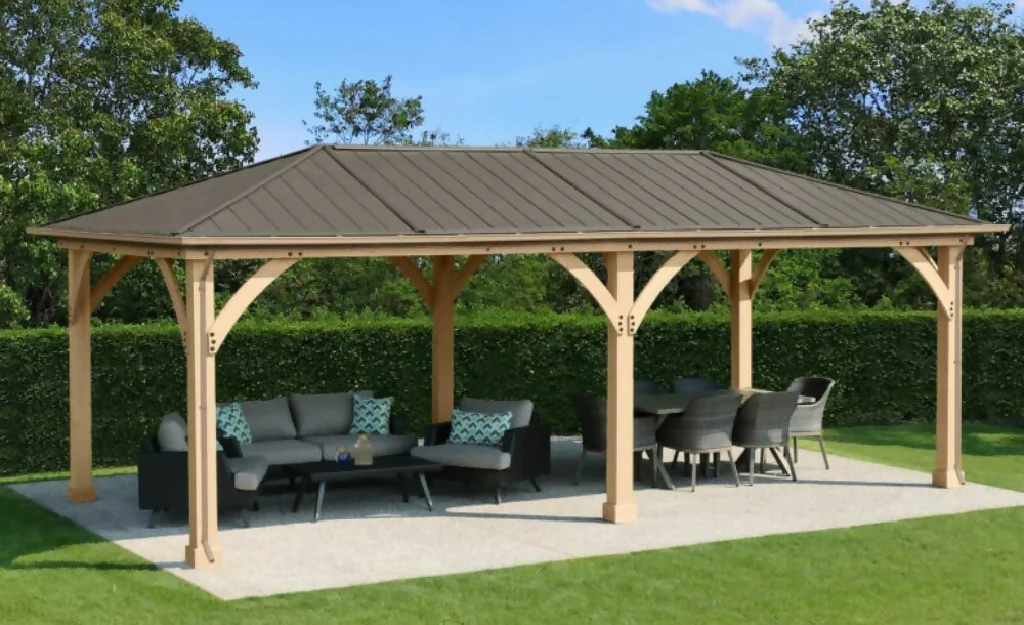 Meridian Gazebo 12ft x 12ft (3.7m x 3.7m) with Rain Guttering - Image 4