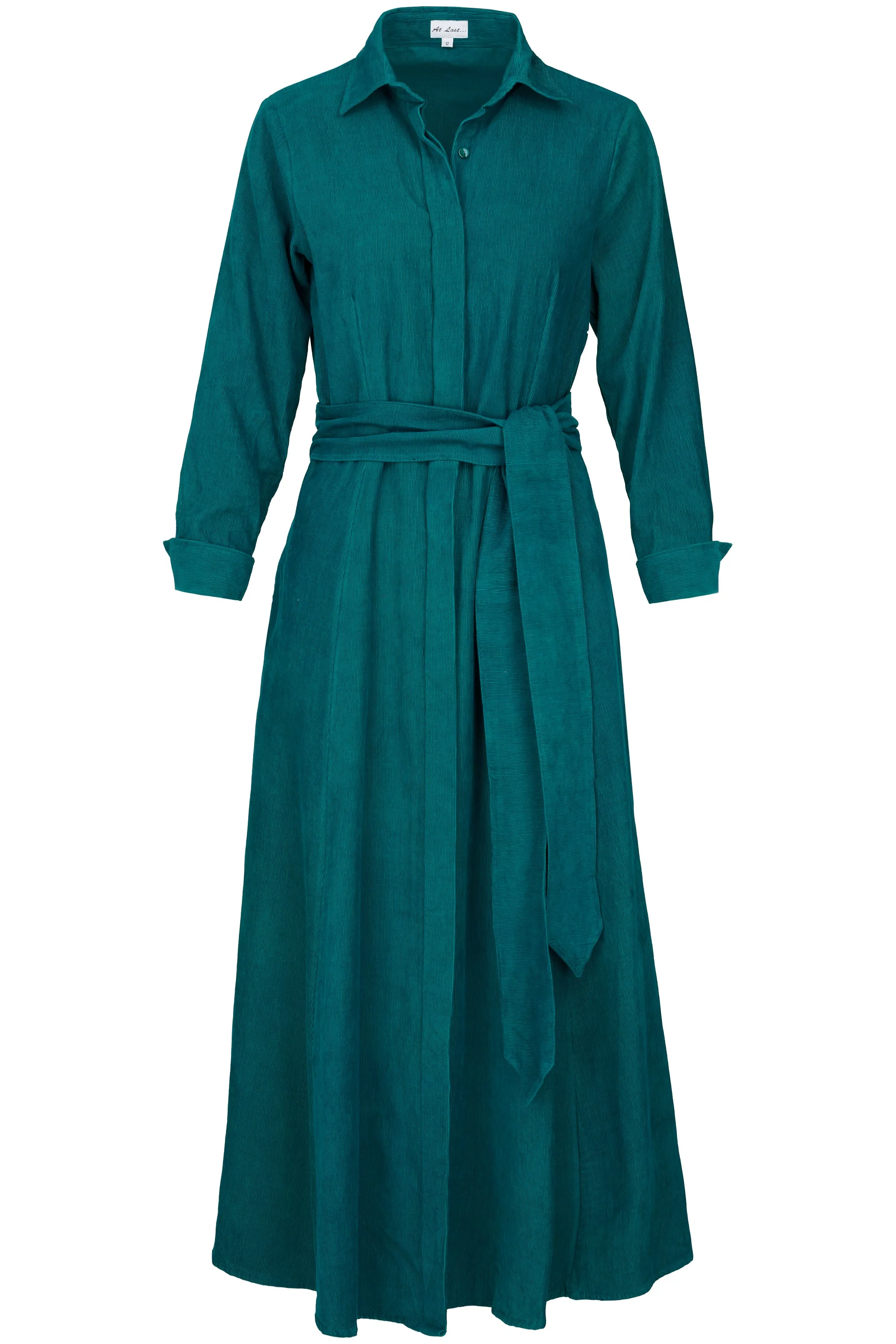 Marigold Corduroy Dress In Teal - Image 2