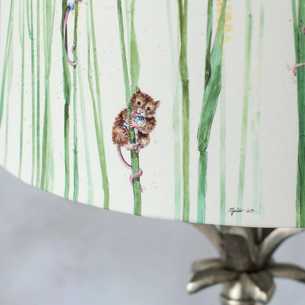 Mice and Wheat Canvas Lampshade in Cream - Image 5