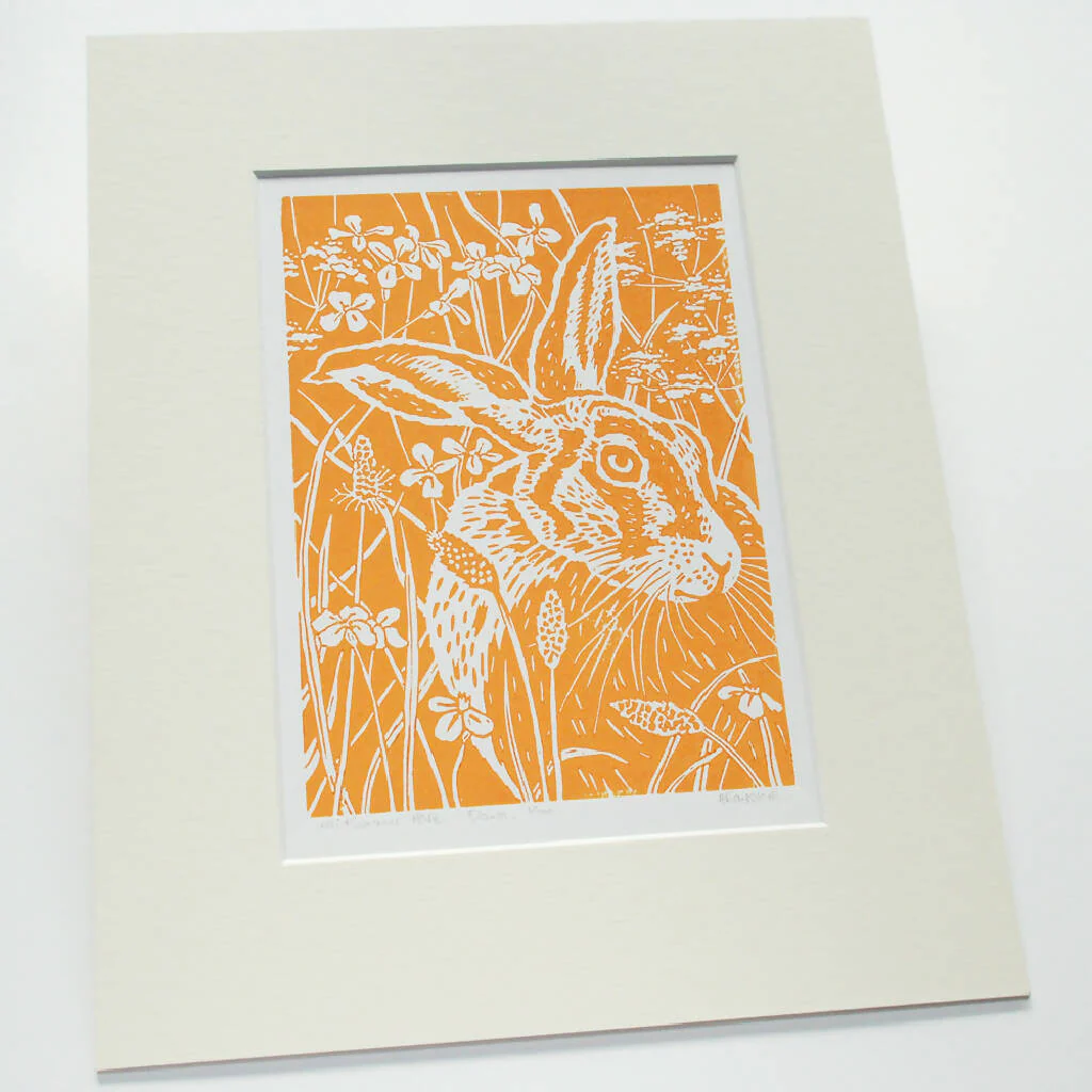 Midsummer Hare - Limited Edition - Original Linocut Print - Image 3