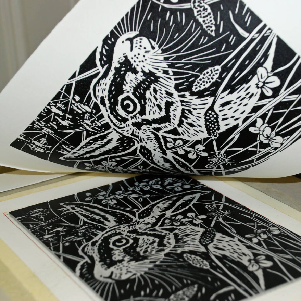 Midsummer Hare - Limited Edition - Original Linocut Print - Image 5