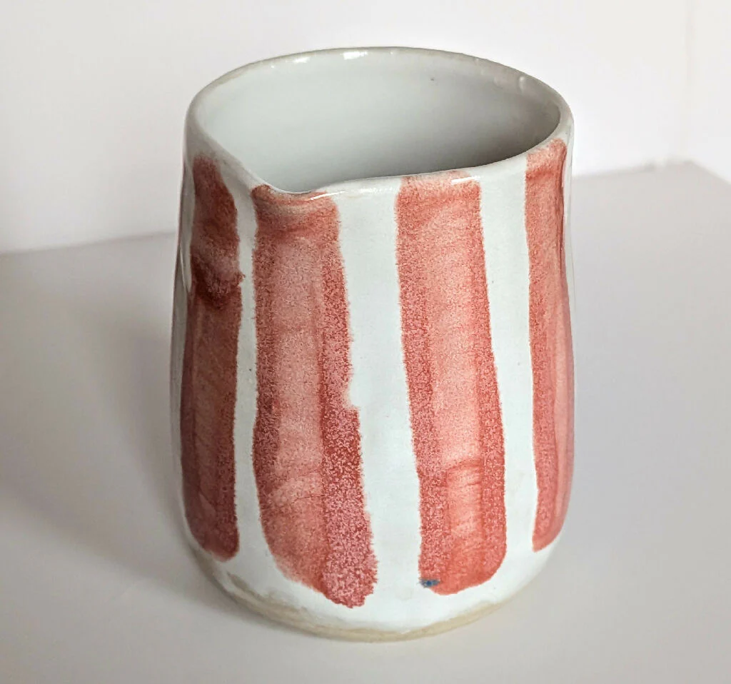 MILK JUG- Moss & Blossom Stripes - Image 4
