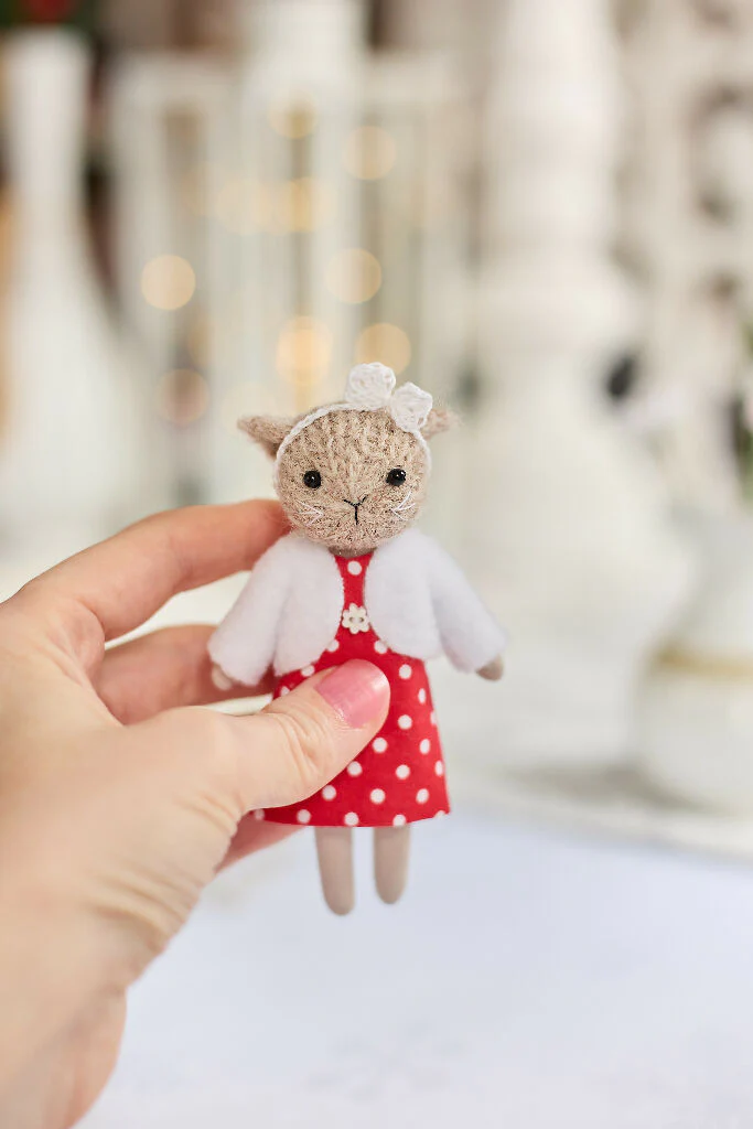 Miniature Cat Doll in Red - Image 7