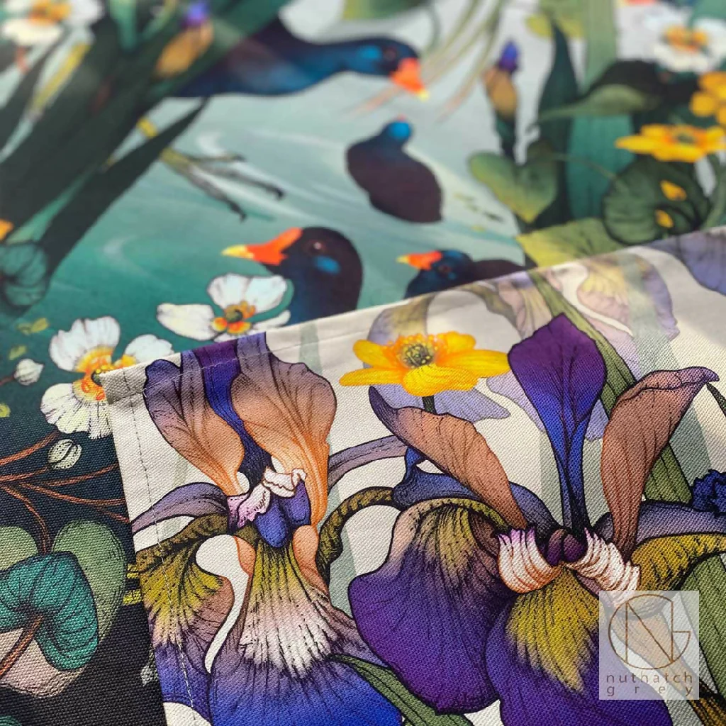 Moddershall Moorhen - Organic Cotton Tea Towel - Made in the UK - Image 3