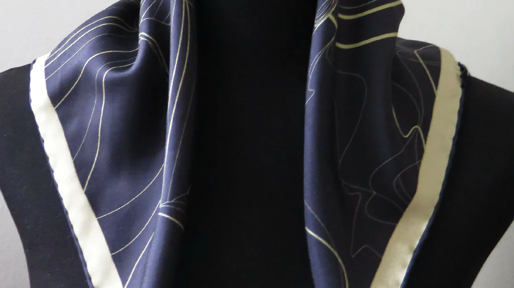 Hand Rolled Silk Scarf | Pure Silk Twill | Moon Rising - Image 3