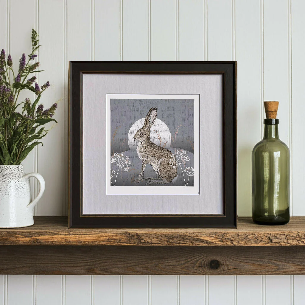 Moonlight Hare -Signed and mounted Giclée Art Print
