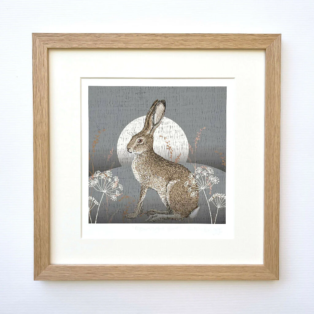Moonlight Hare -Signed and mounted Giclée Art Print - Image 5