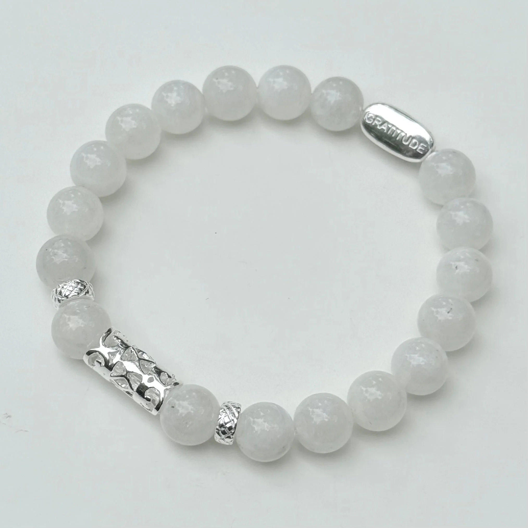 Moonstone and Sterling Silver Beaded Bracelet - Image 3