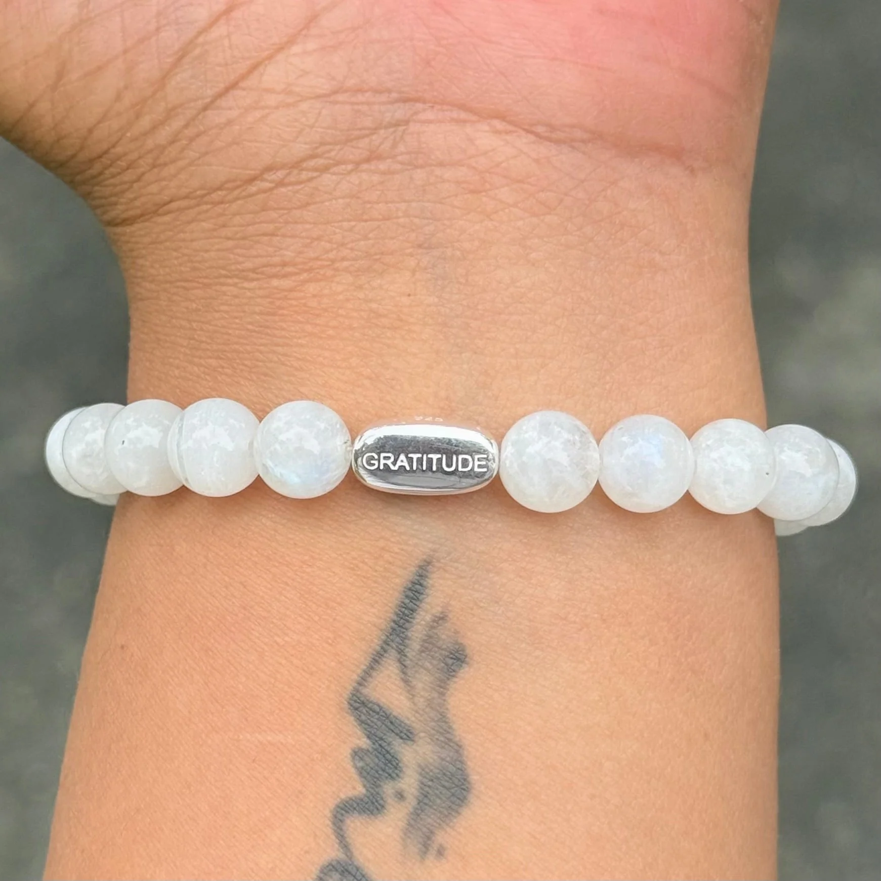 Moonstone and Sterling Silver Beaded Bracelet - Image 6