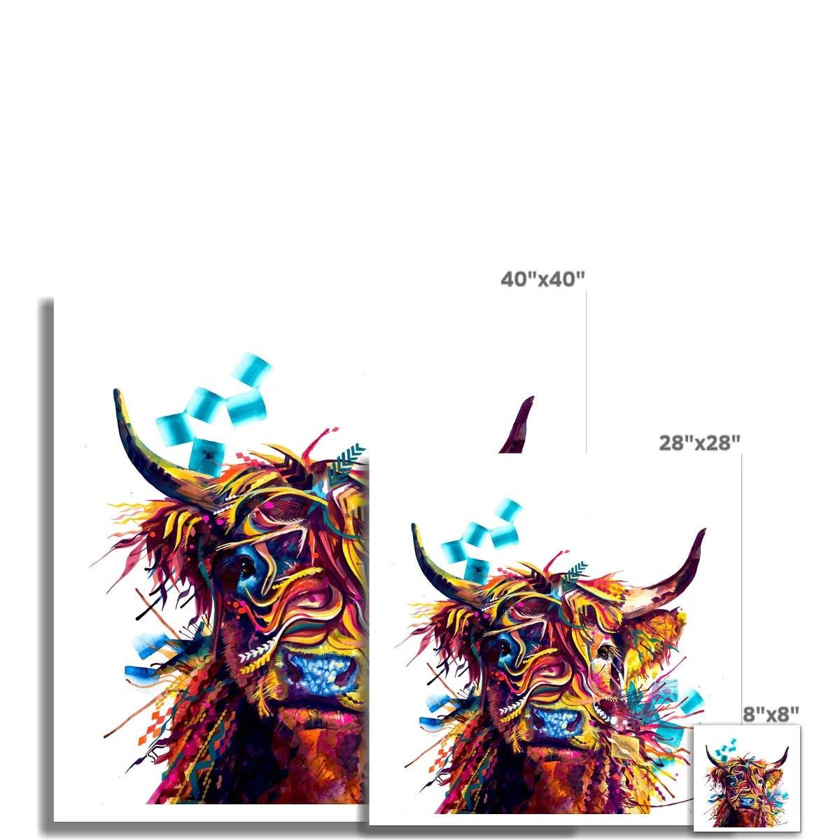 Morag the Highland Cow Fine Art Print - Image 3