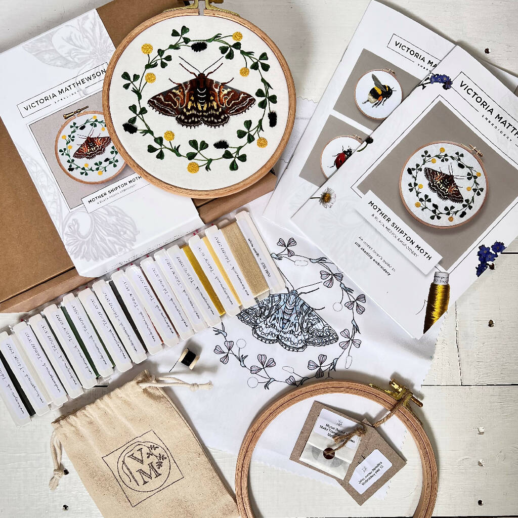 Mother Shipton and Black Medick Silk Shading Embroidery Kit - Image 2