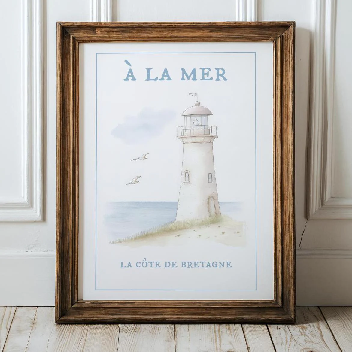 Nancy Meyers Style Lighthouse Watercolor Print Hamptons Aesthetic - Image 8