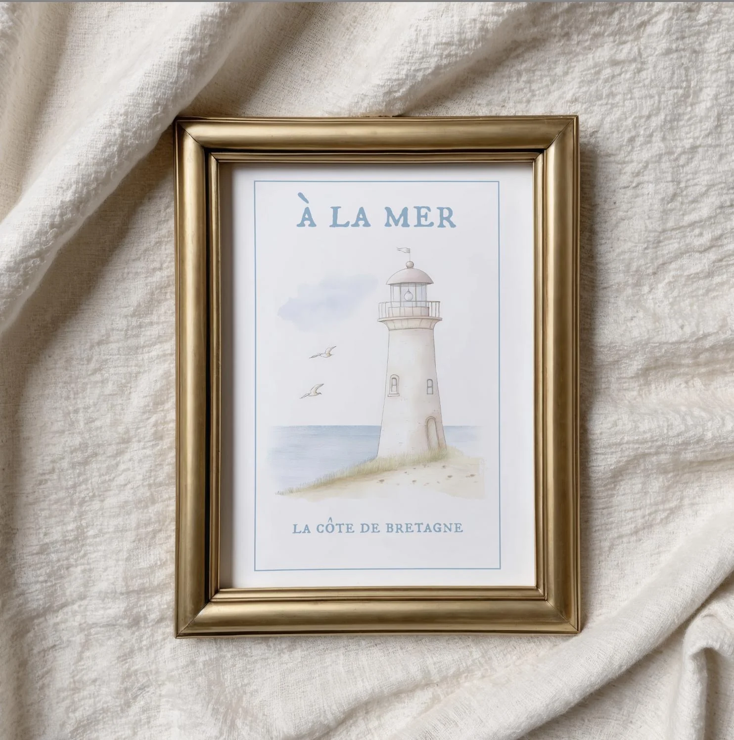 Nancy Meyers Style Lighthouse Watercolor Print Hamptons Aesthetic - Image 9