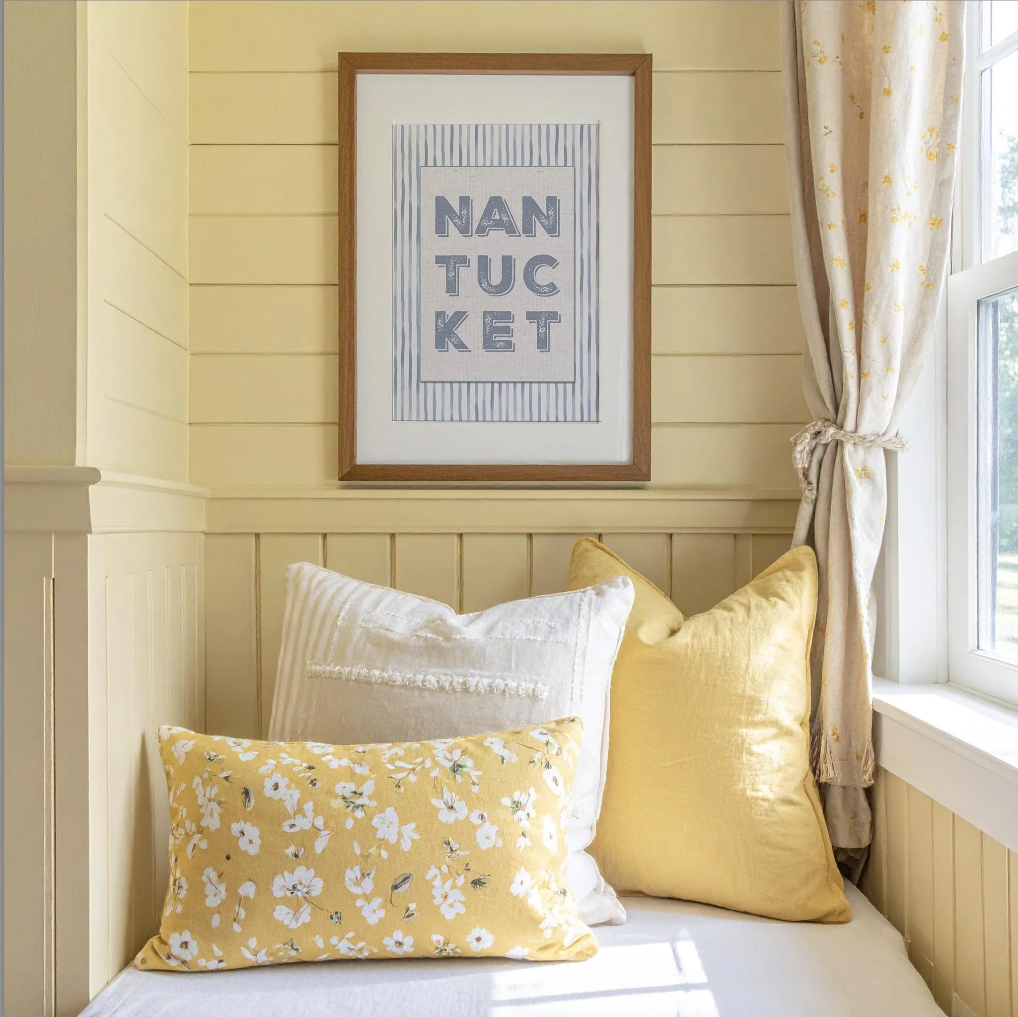 Nantucket Travel Poster Destination Art Wall Decor Mini Brass Hanging Frame - Image 2