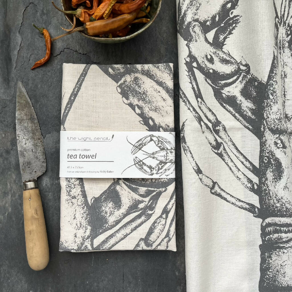 Natural Cotton Lobster Tea Towel - Image 2