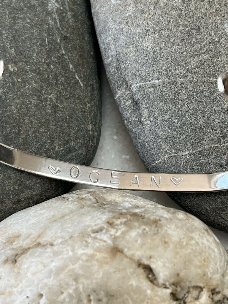 Nautical hand stamped silver bracelet - Image 6