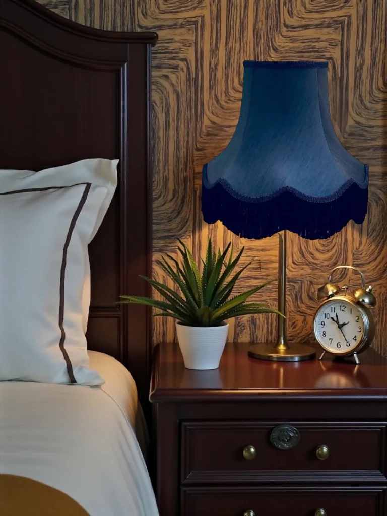 Navy blue fabric lampshades - Available in 8 sizes - Image 3