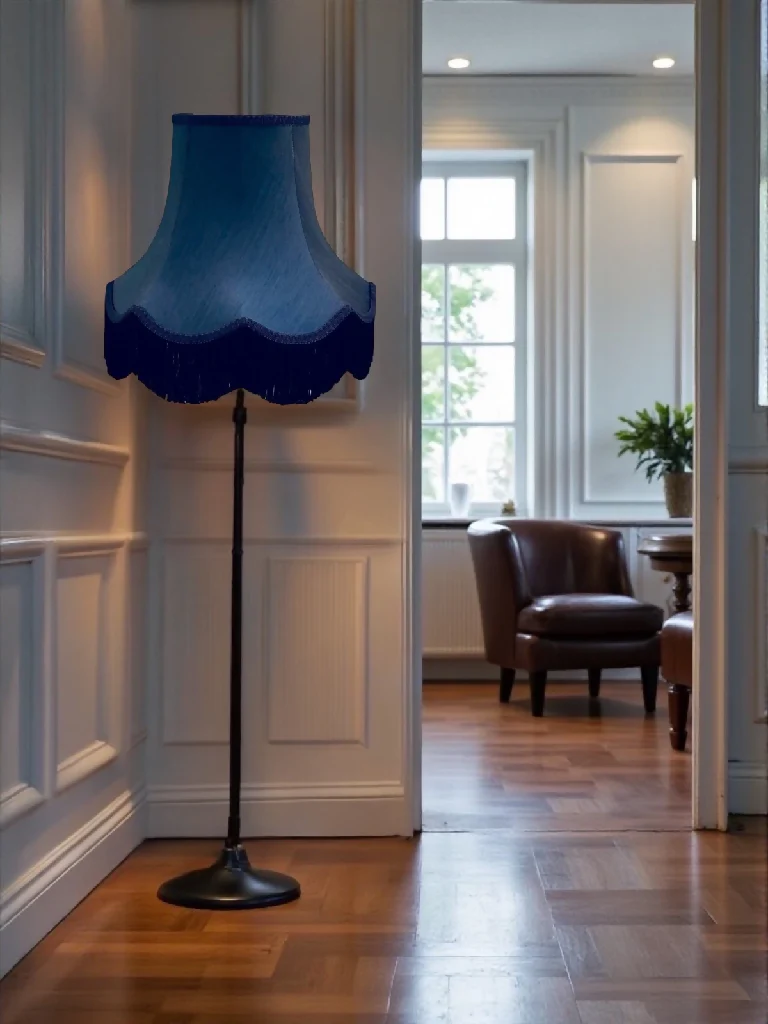 Navy blue fabric lampshades - Available in 8 sizes - Image 4