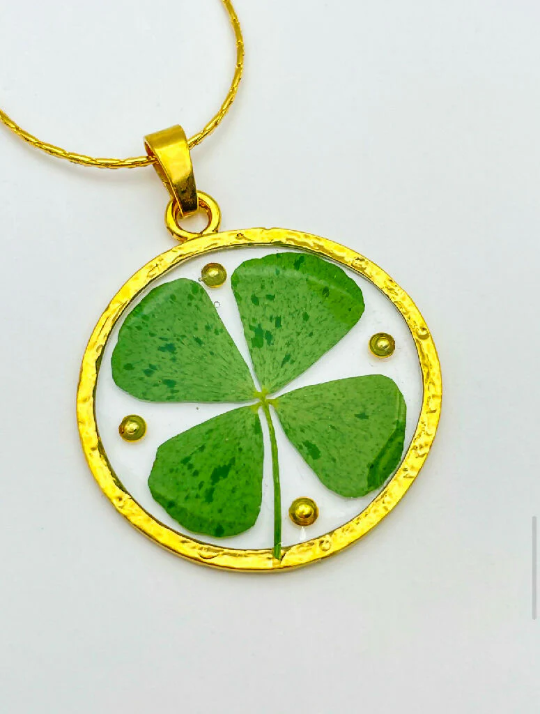Necklace with good luck four-leaf clover - Image 4