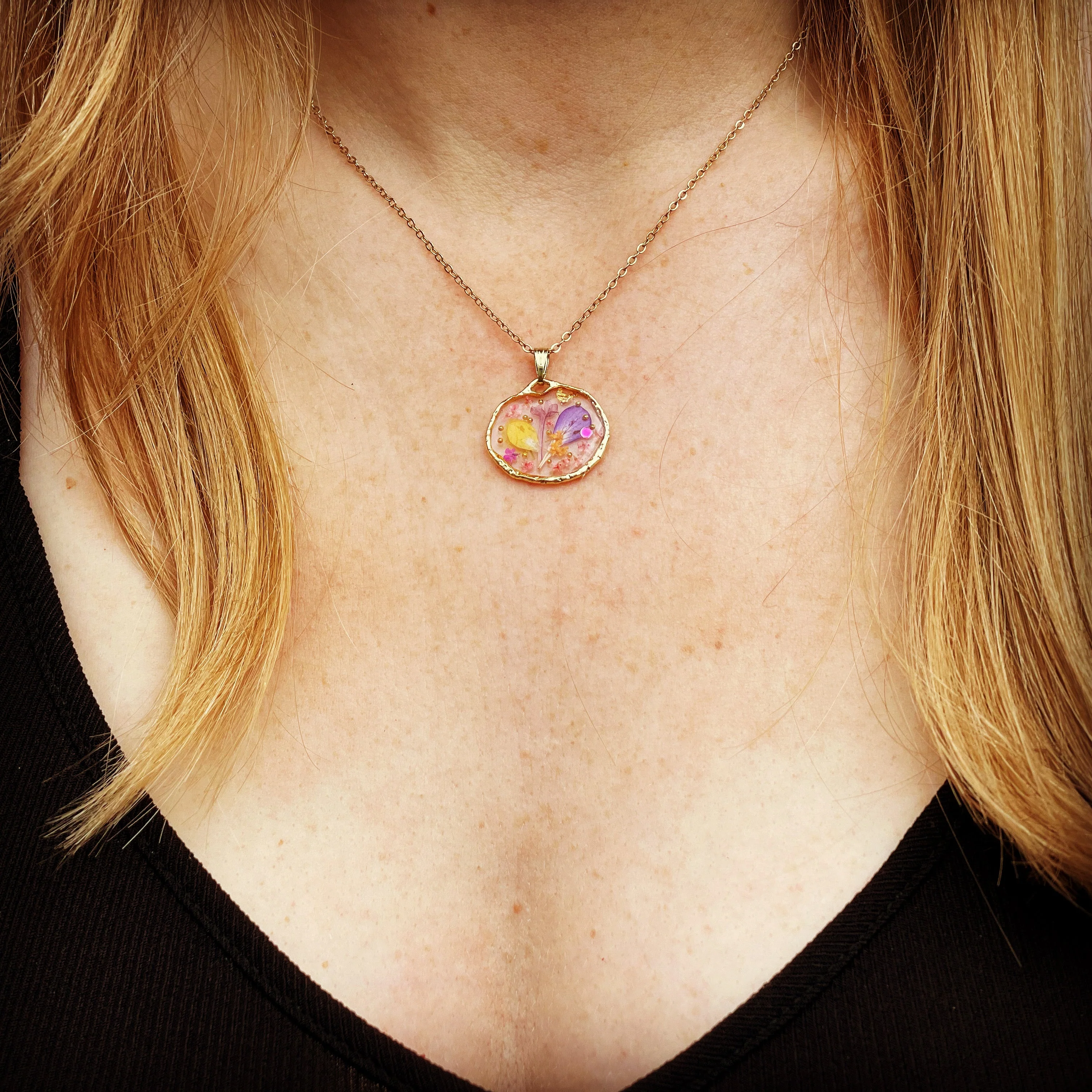 Necklace with poppy and daisy flowers - Image 6