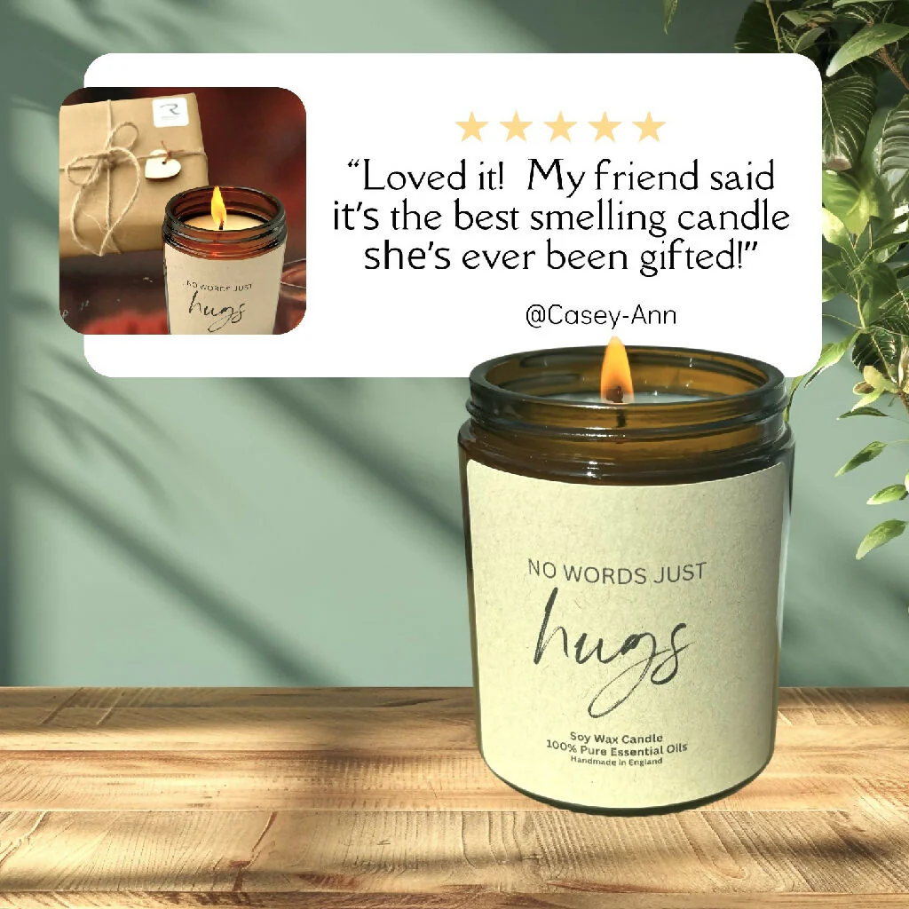 No Words Just Hugs - Sympathy Candle - Aromatherapy Candle - Image 9