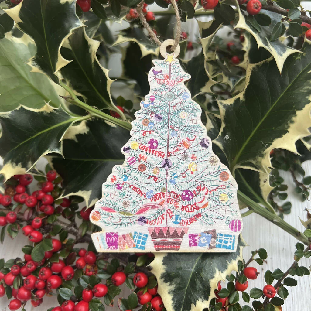 'Oh Christmas Tree' Wooden Christmas Tree Decoration