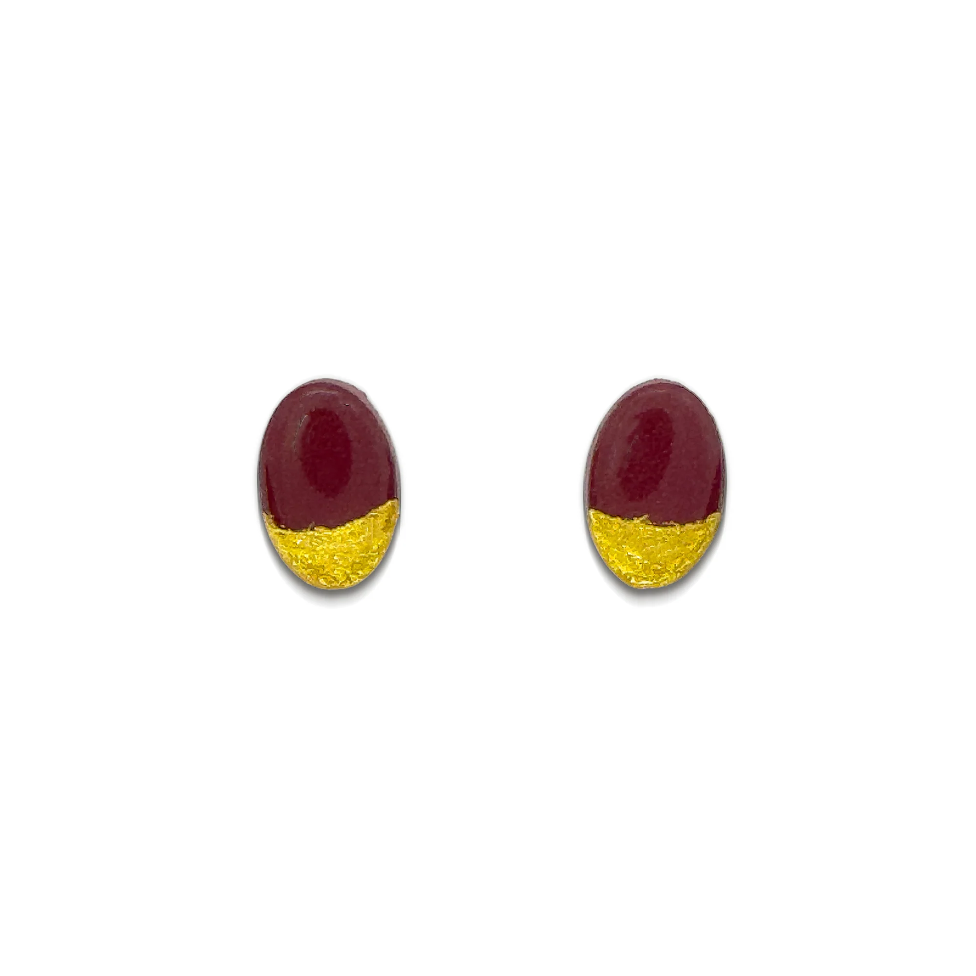 Ophelia Oval Earrings | Burgundy - Image 2