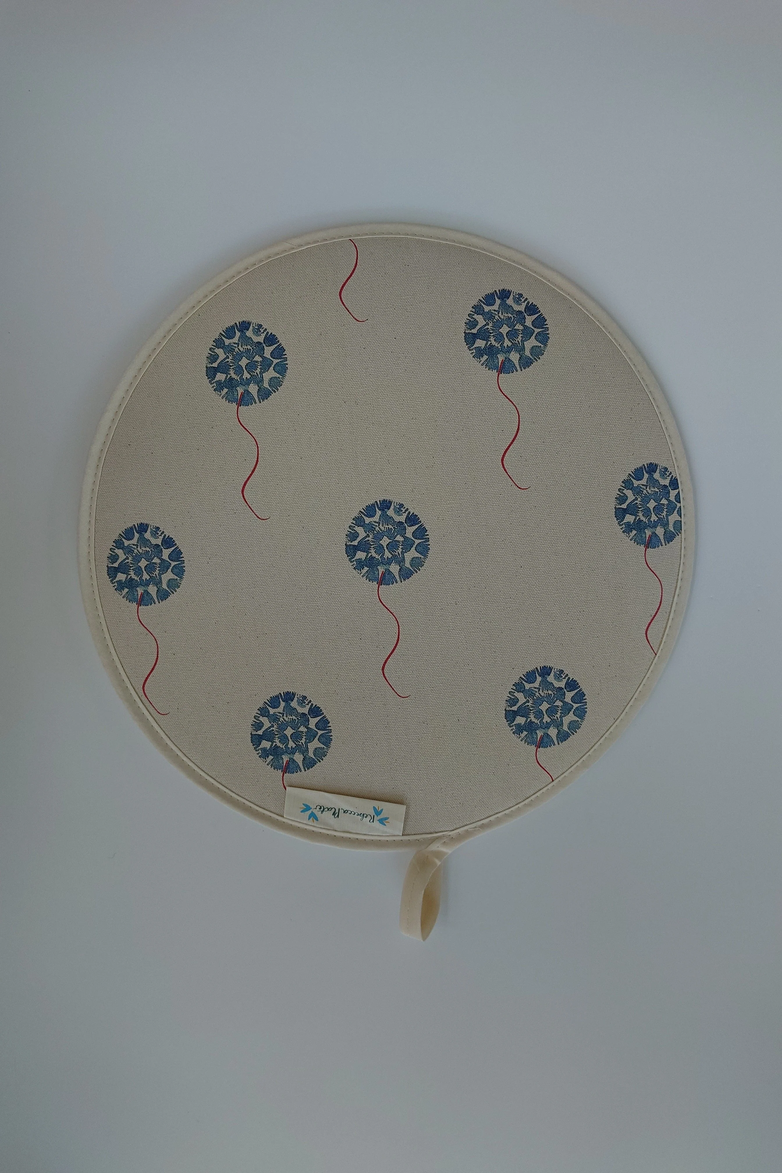 Organic Aga Hob Cover and Table Protector - Machair Floret Blue - Image 2
