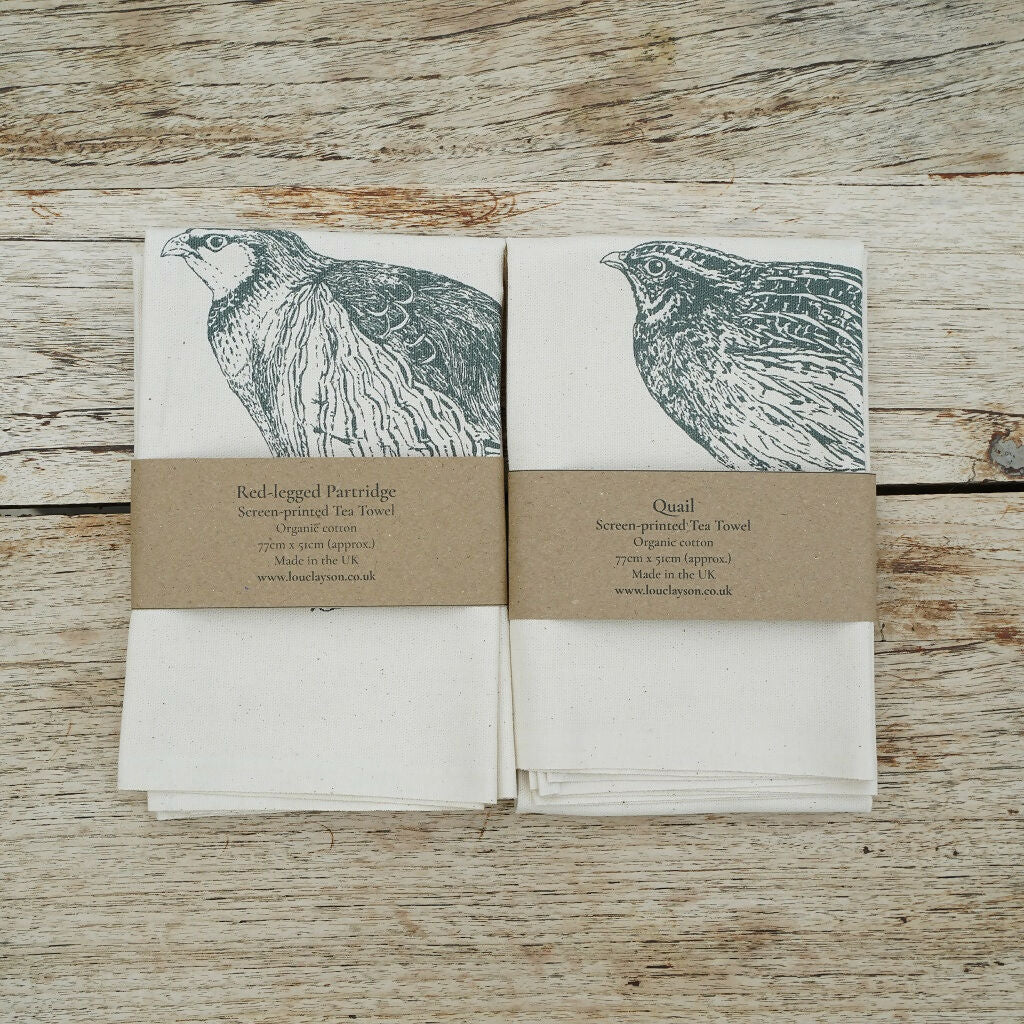 Organic Cotton Tea Towels (Set of 2) - Game Birds
