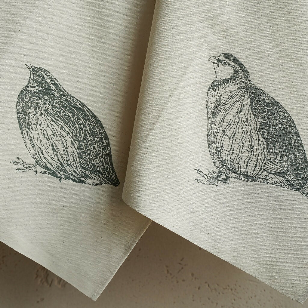 Organic Cotton Tea Towels (Set of 2) - Game Birds - Image 3
