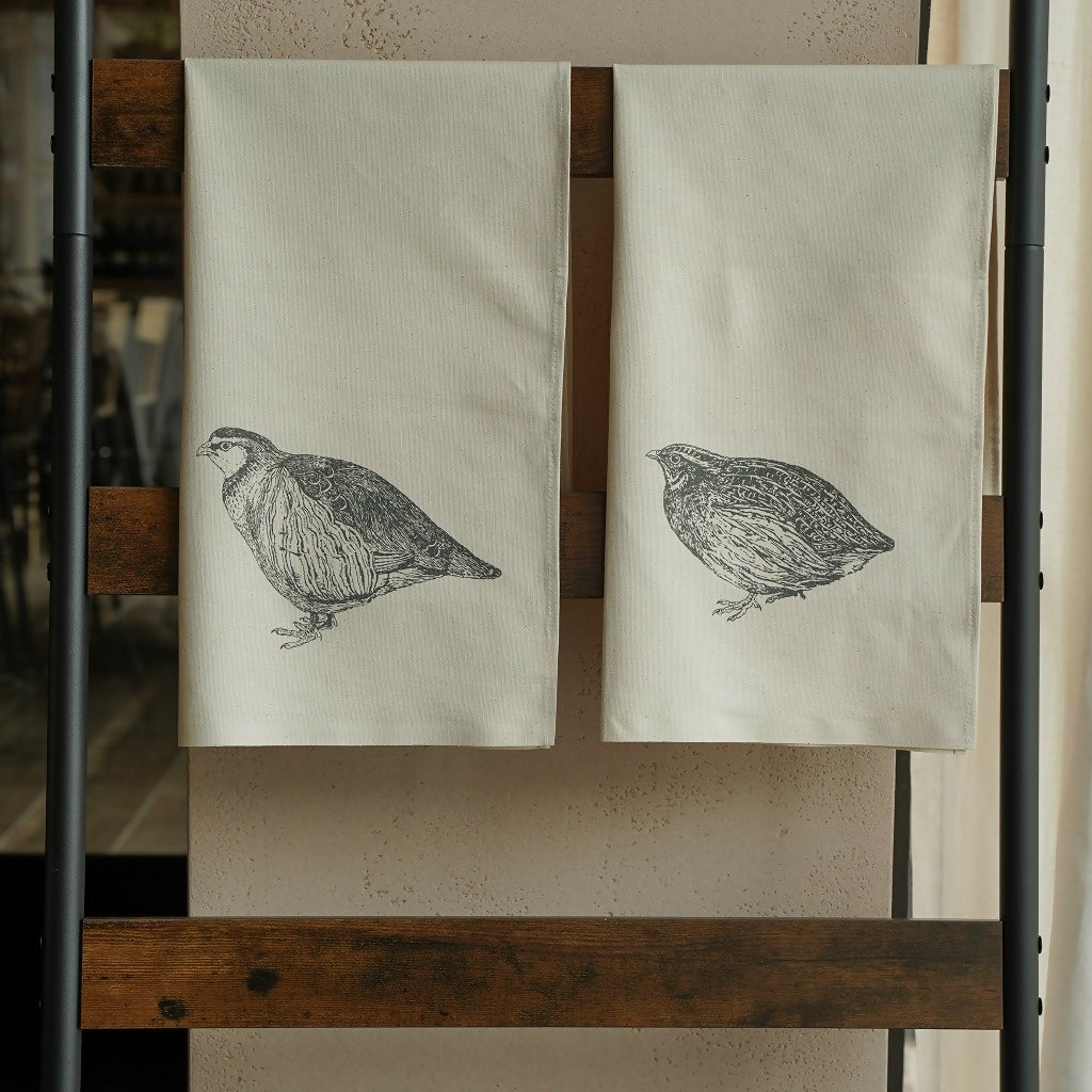 Organic Cotton Tea Towels (Set of 2) - Game Birds - Image 4