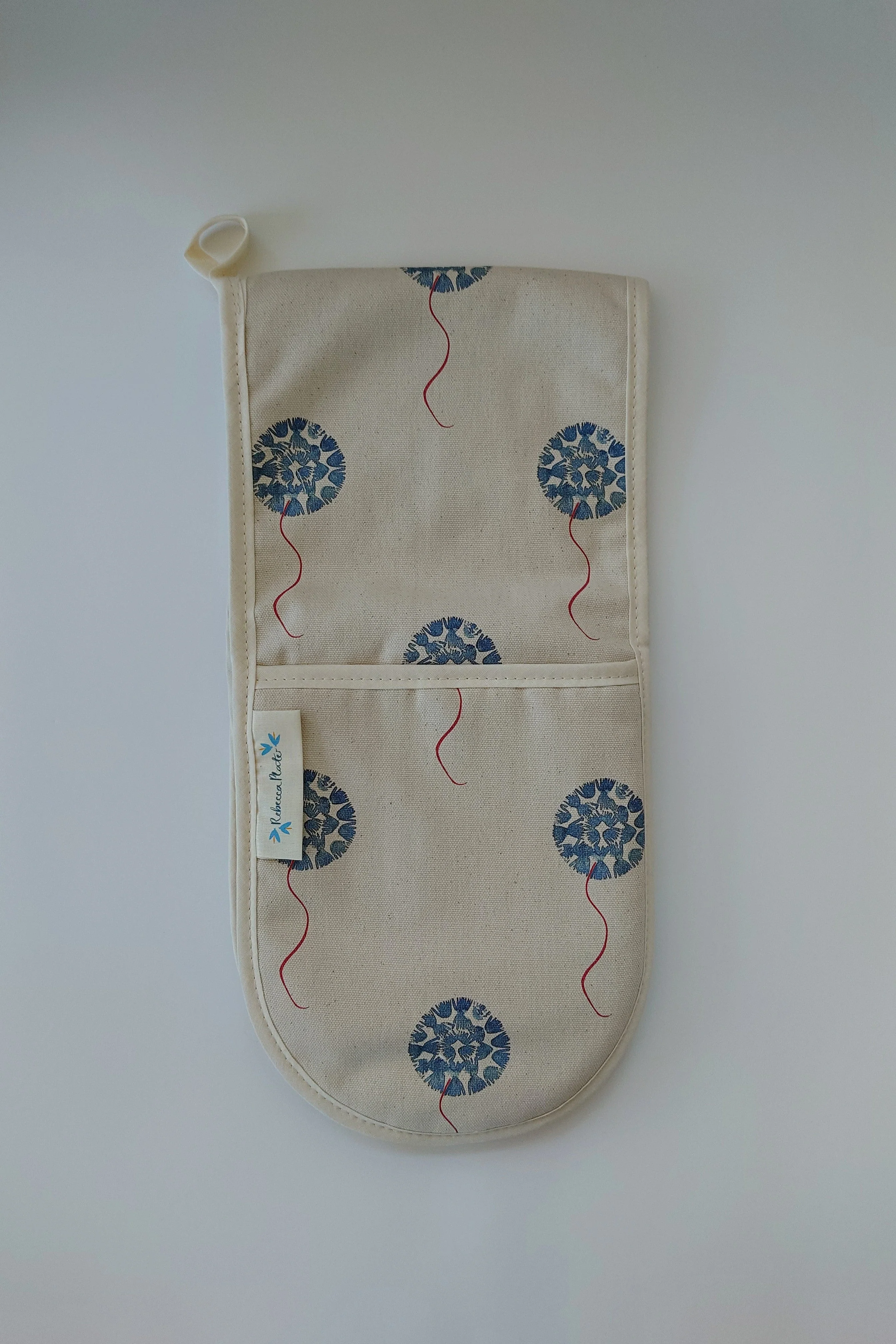 Organic Double Oven Glove - Machair Floret Blue - Image 2