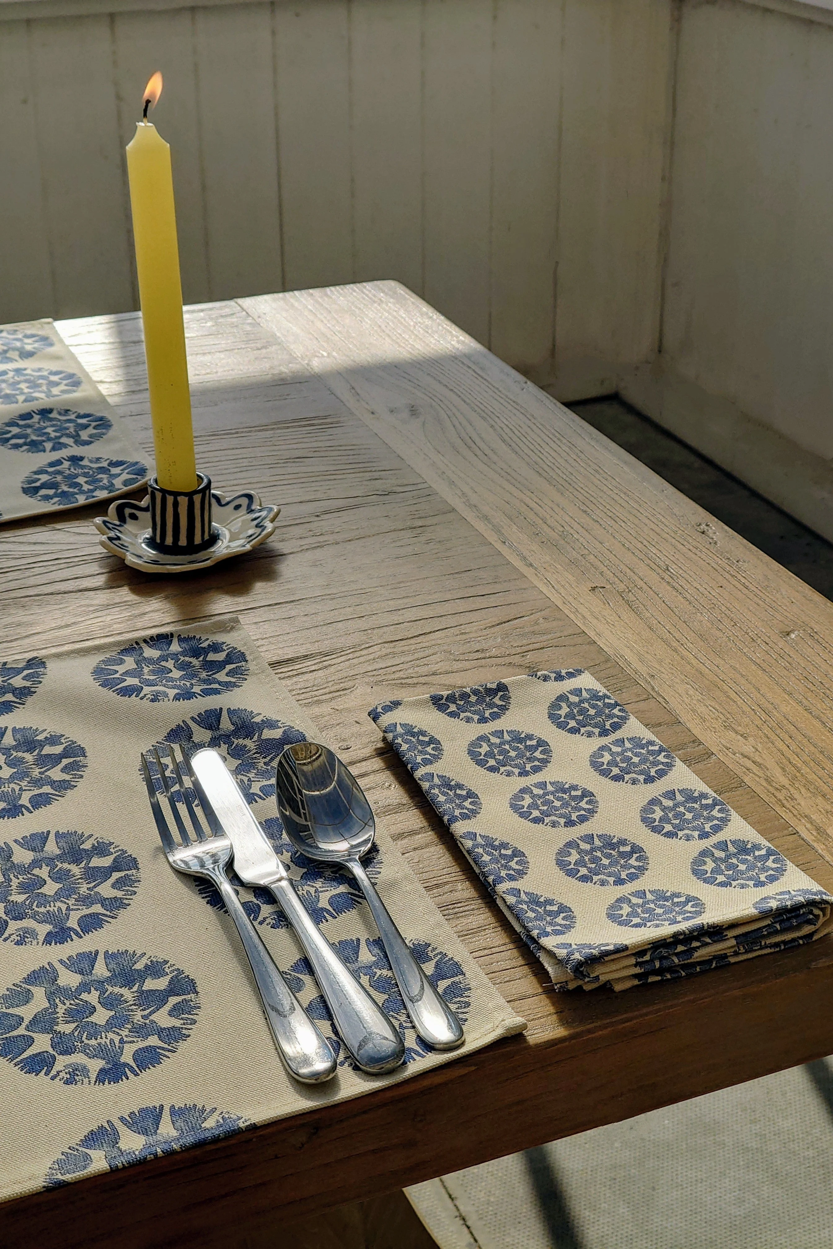 Organic Napkin - Machair Clock Blue - Image 3